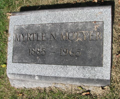 Myrtle B. (née NESBITT) MOTYER (1885-1965)Cedar Crest Cemetery, Trucksville, Luzerne County, Pennsylvania, USADatabase Person-ID:&nbsp;&nbsp;i245