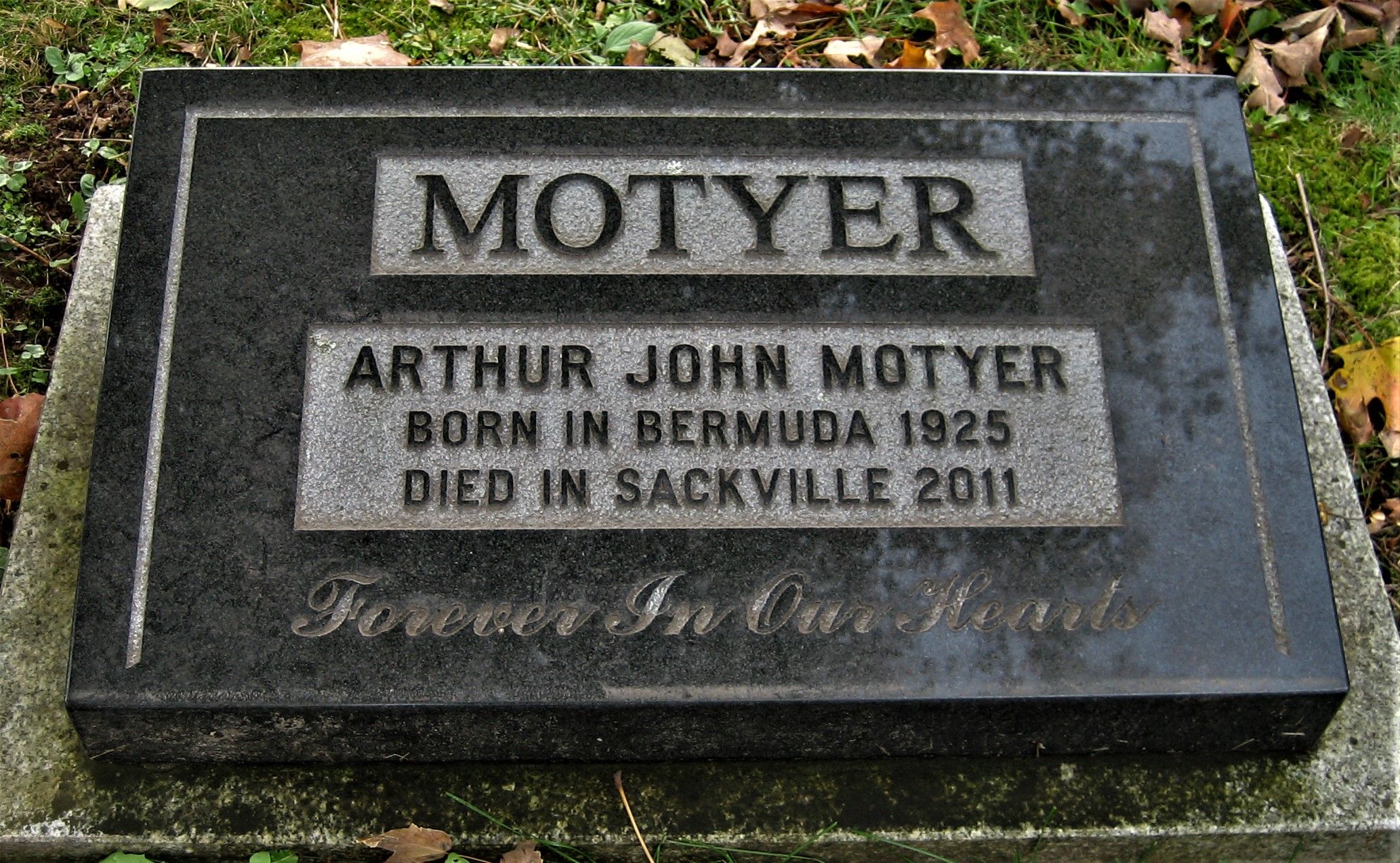 Dr. Arthur John MOTYER (1925-2011)Sackville Rural Cemetery, Sackville, New Brunswick, CanadaDatabase Person-ID:&nbsp;&nbsp;i893
