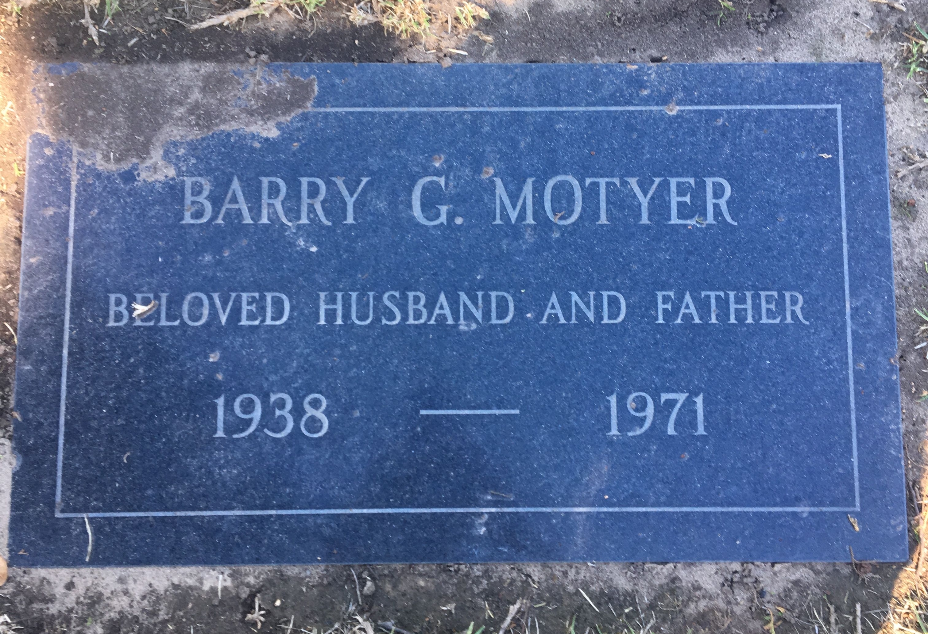 Barry George MOTYER (1938-1971)Santa Barbara Cemetery, Santa Barbara, Santa Barbara County, California, USADatabase Person-ID:&nbsp;&nbsp;i927